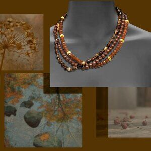FALL FINERY Faceted Multi-Strand Necklace